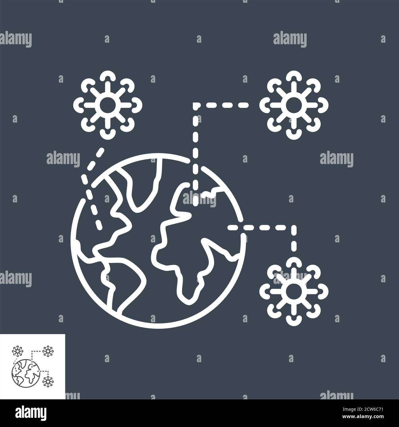 Pandemia related vector thin line icon Stock Vector