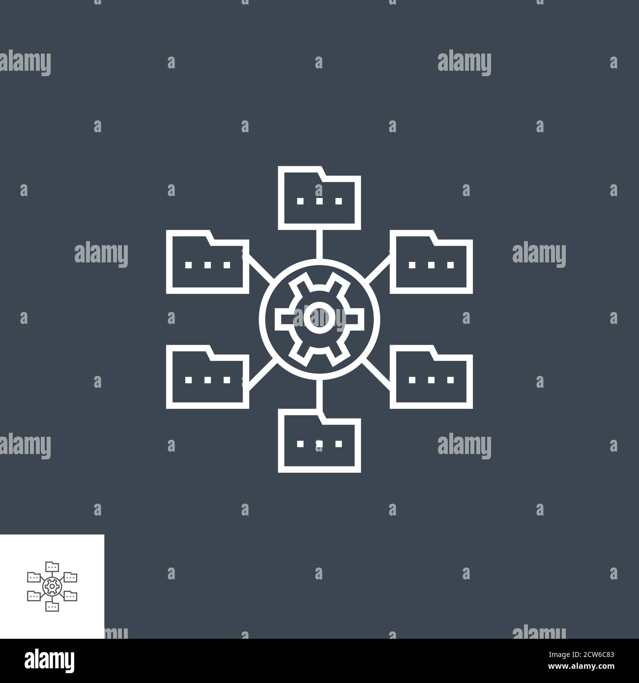 Data Menagement Related Vector Thin Line Icon. Stock Vector