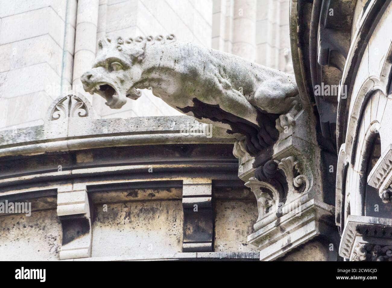 Architectural detail of the Sacre Coeur Basilica facade in Paris Stock Photo