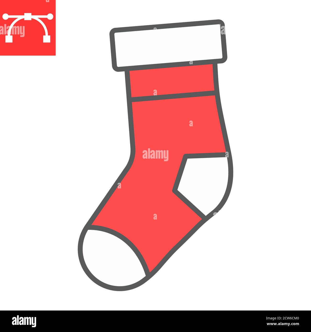 Christmas stocking color line icon, merry christmas and xmas, gift sign  vector graphics, editable stroke filled outline icon, eps 10 Stock Vector  Image & Art - Alamy