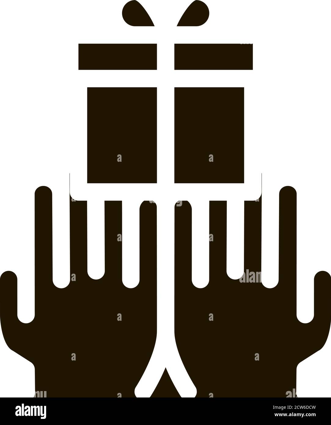Hands Giving Gift Icon Vector Glyph Illustration Stock Vector Image ...