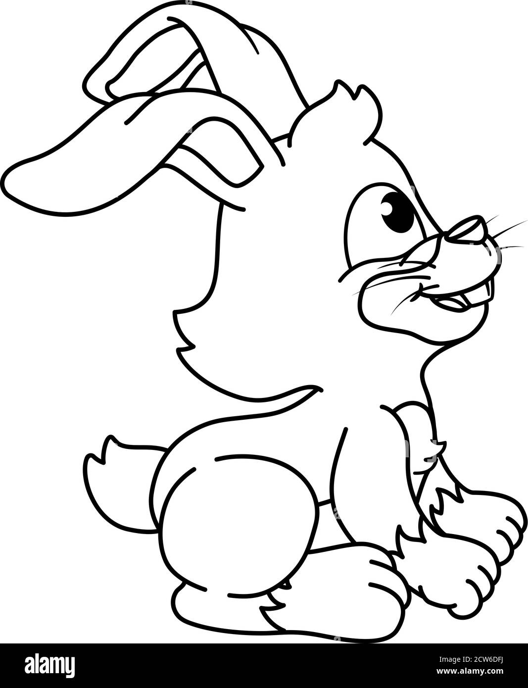 Easter Bunny Coloring Book Black and White Cartoon Stock Vector