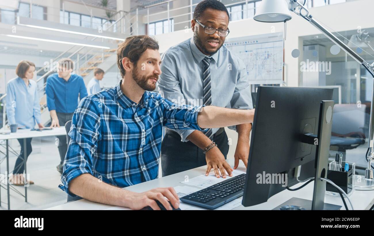 In the Industrial Engineering Facility: Portrait of the Handsome Male ...