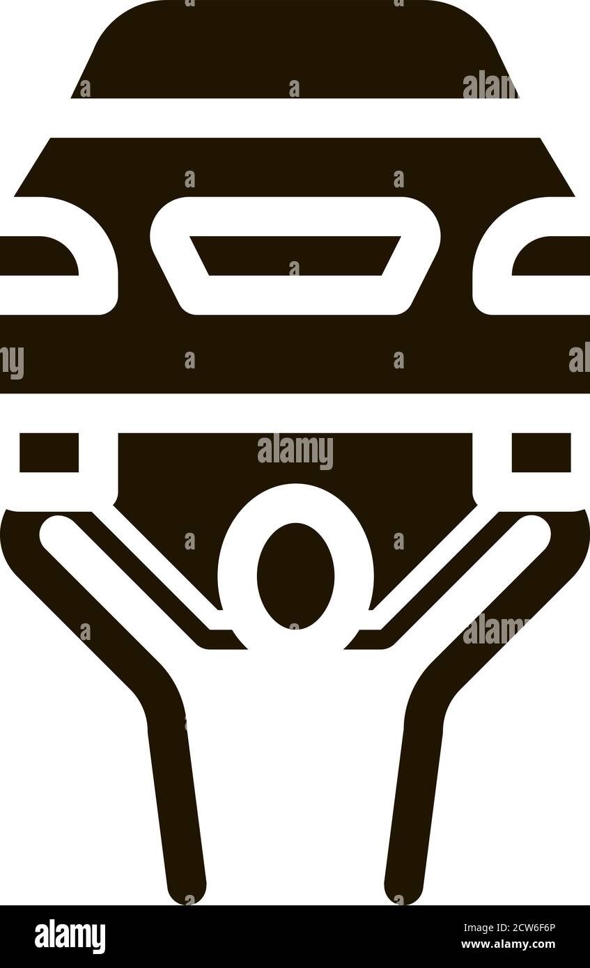Man Raises Car Icon Vector Glyph Illustration Stock Vector Image & Art ...