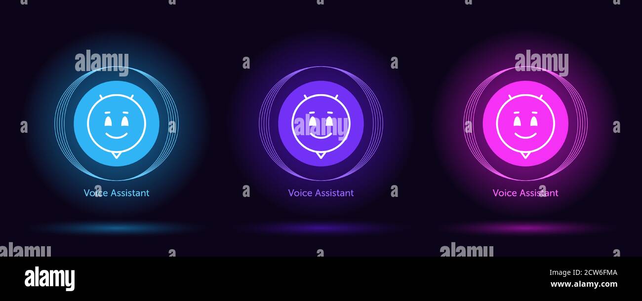 Virtual voice assistant, personal chat bot. Vector set of virtual bots for mobile interface and voice recognition. Artificial intelligence with voice Stock Vector