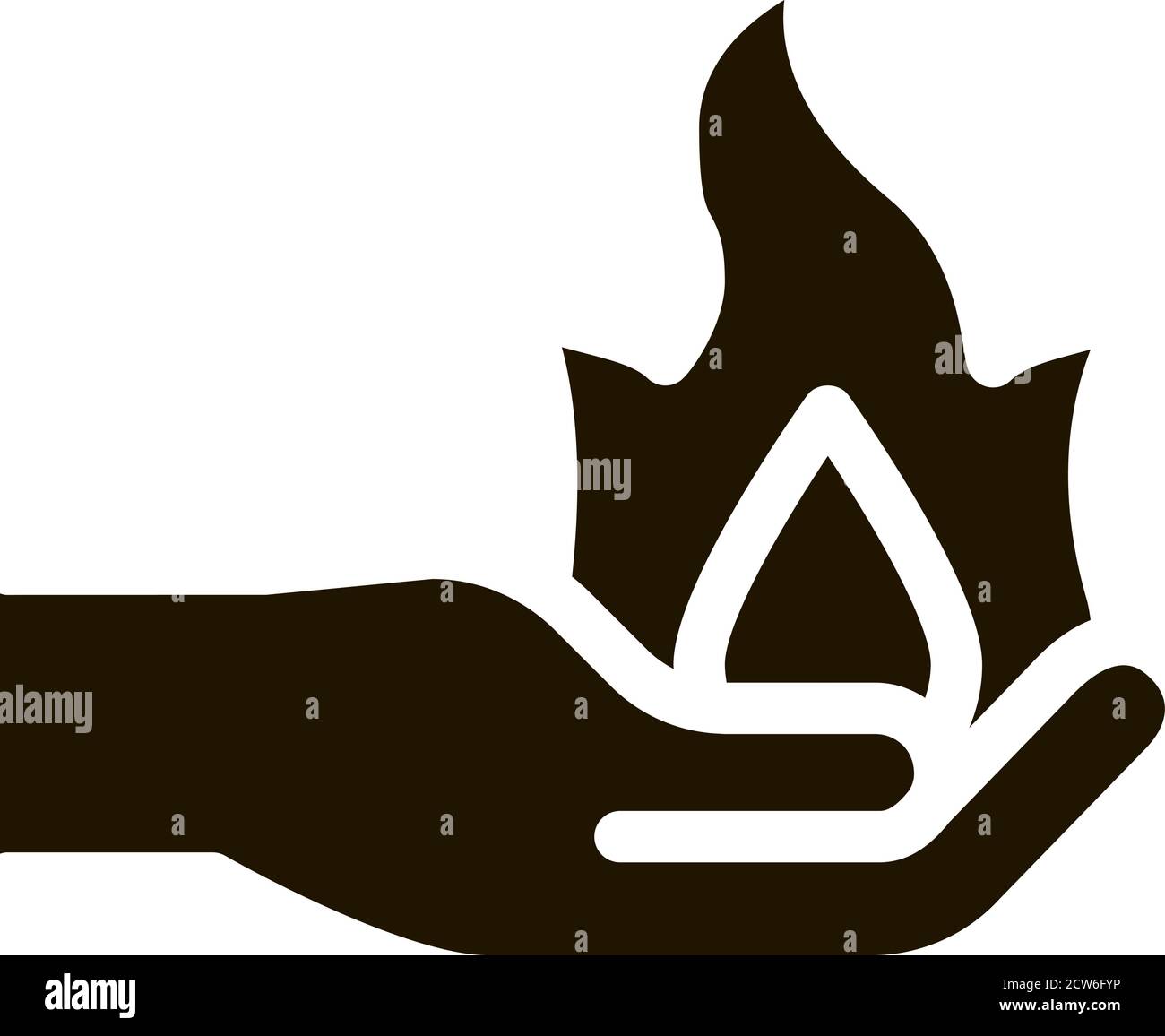 Fire on Hand Symbol Icon Vector Glyph Illustration Stock Vector Image