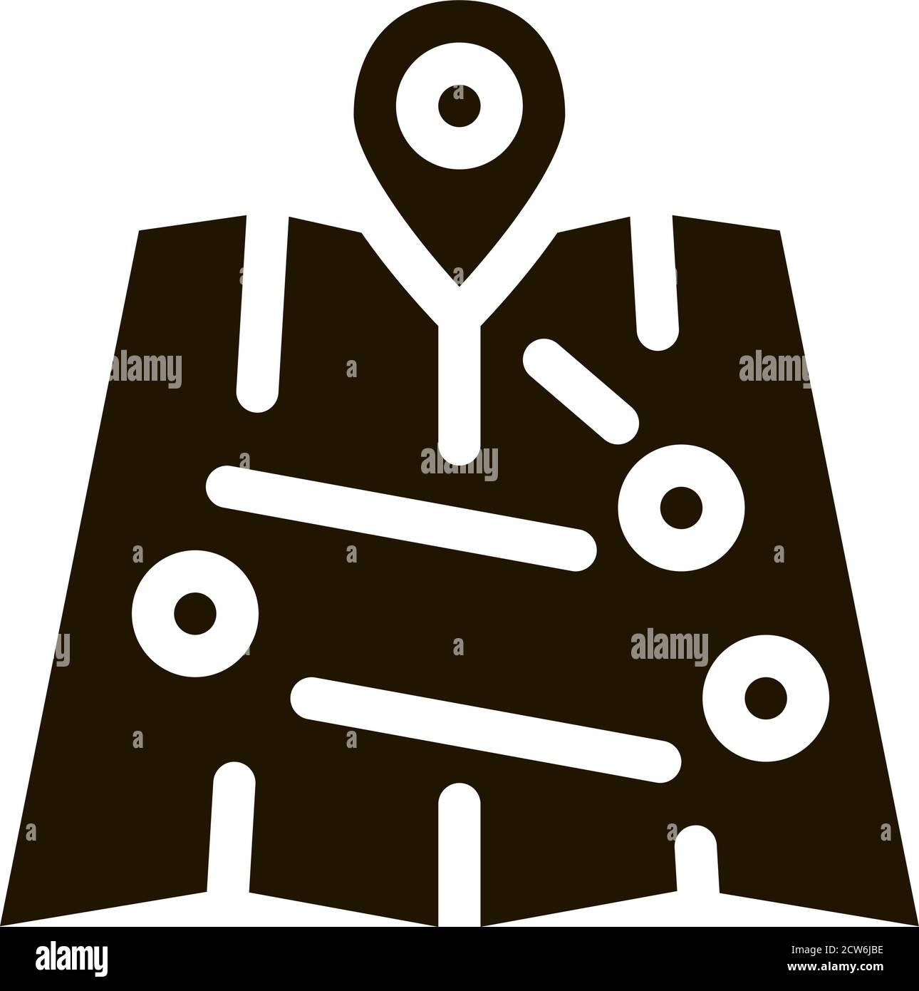 Tourist Map with Locations Icon Vector Glyph Illustration Stock Vector ...