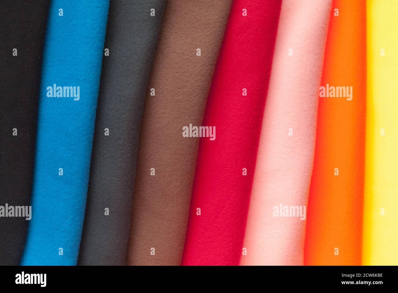 Background photo texture of colorful fleece, soft napped insulating fabric made of polyester Stock Photo