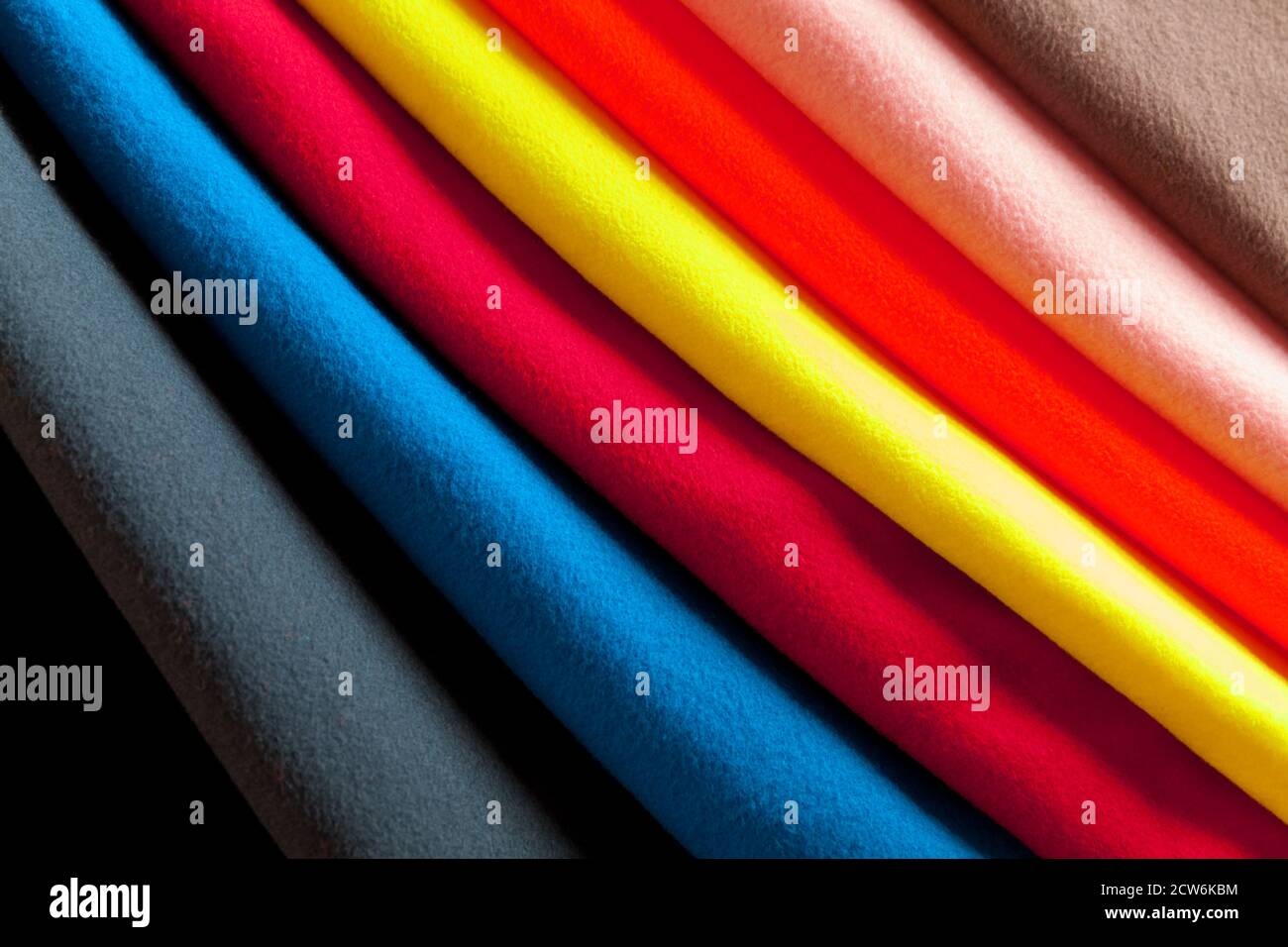 Background texture of colorful fleece, soft napped insulating fabric made of polyester Stock Photo