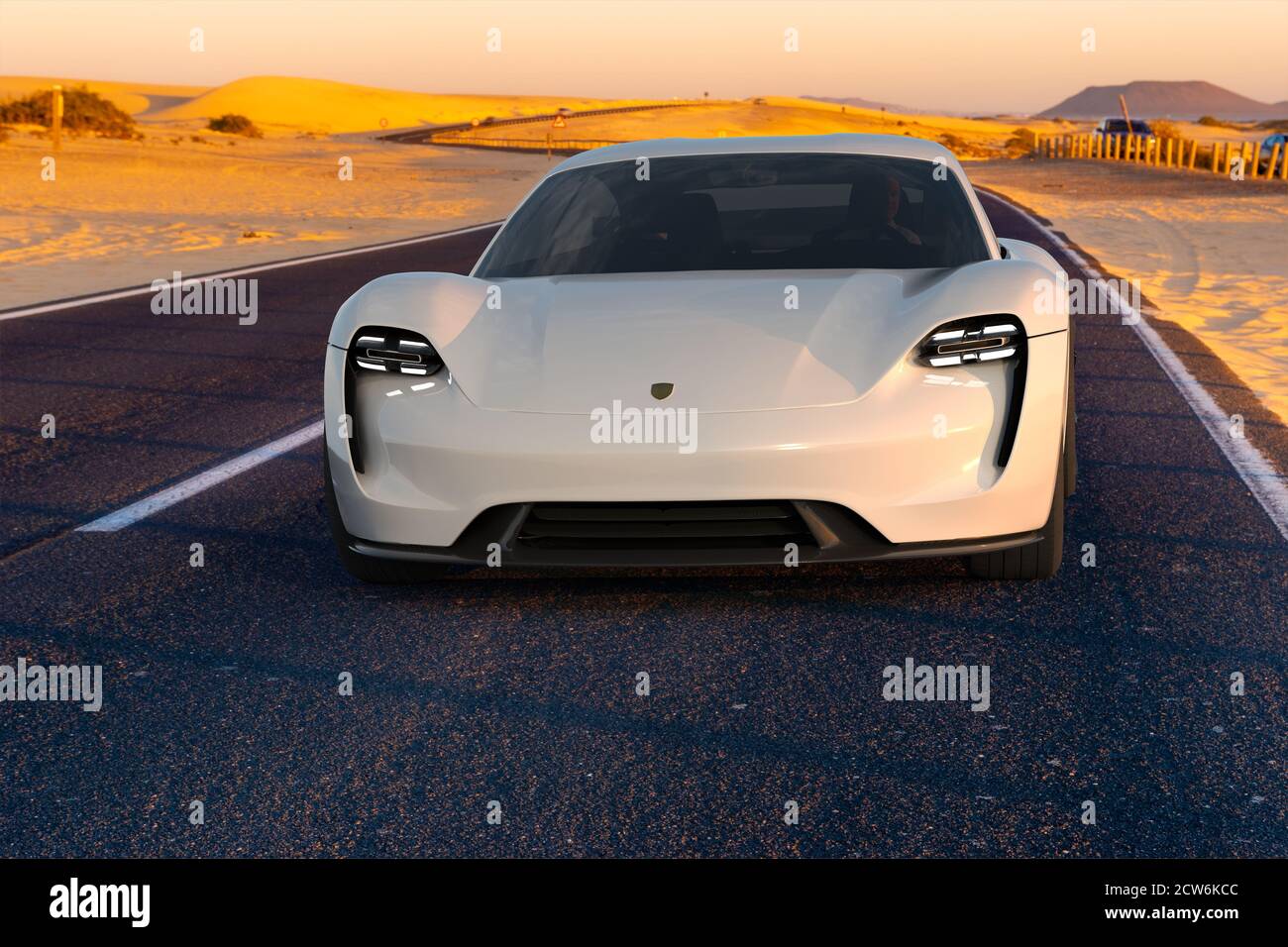 Porsche Mission E electric sports car Stock Photo - Alamy