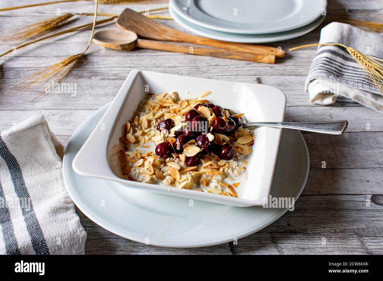 Oatmeal cereal with fruits and nuts Stock Photo Alamy