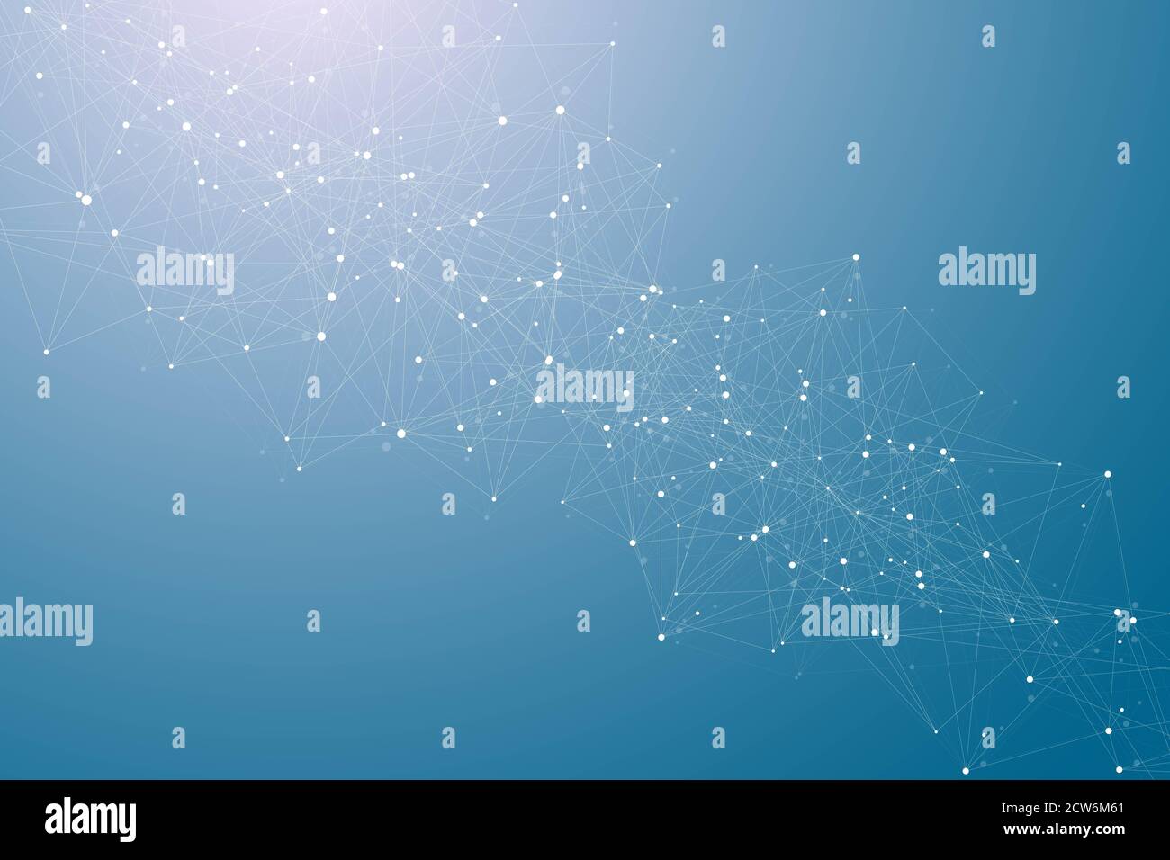 Abstract polygonal background with connected lines and dots. Minimalistic geometric pattern. Molecule structure and communication. Graphic plexus Stock Photo