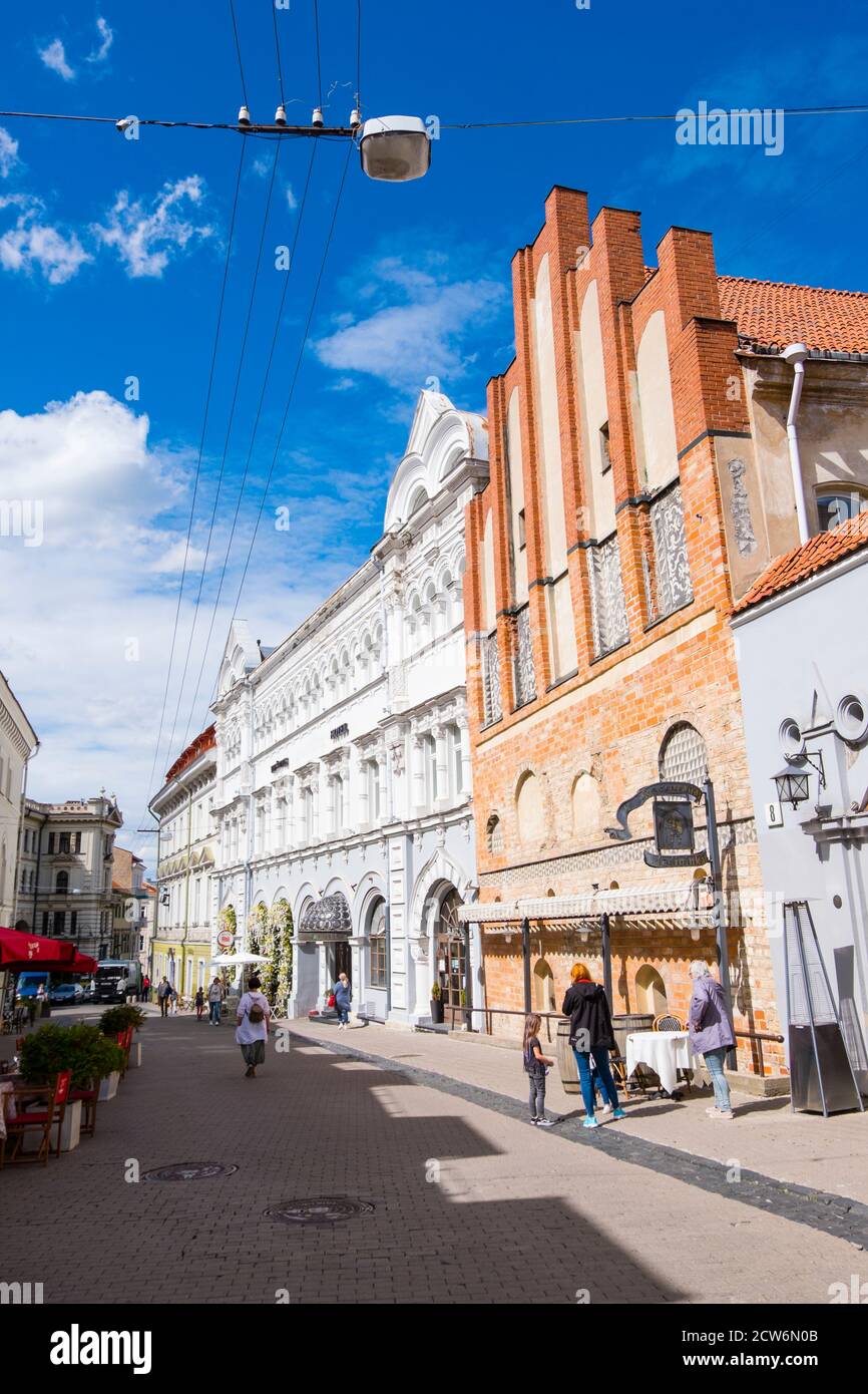 Aušros Vartu street, old town, Vilnius, Lithuania Stock Photo