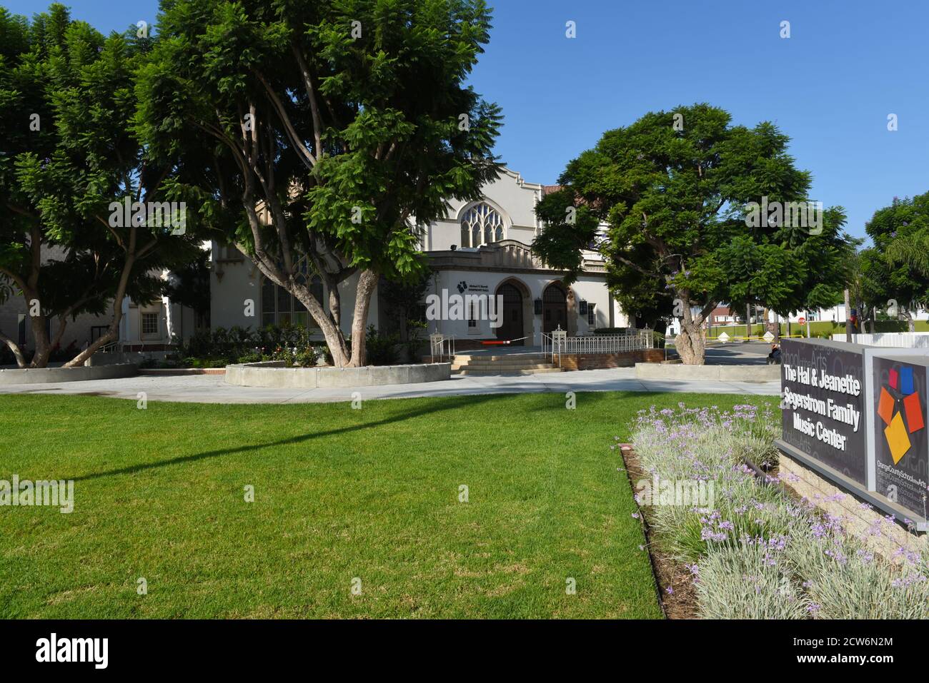 SANTA ANA, CALIFORNIA - 23 SEPT 2020: Segerstrom Music Hall at the Orange County School of the Arts. Stock Photo