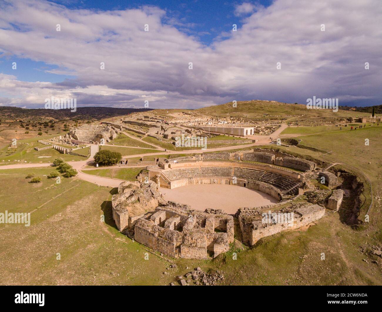 Anfiteatro de Segóbriga, parque arqueológico de Segóbriga, Saelices, Cuenca, Castilla-La Mancha, Spain Stock Photo