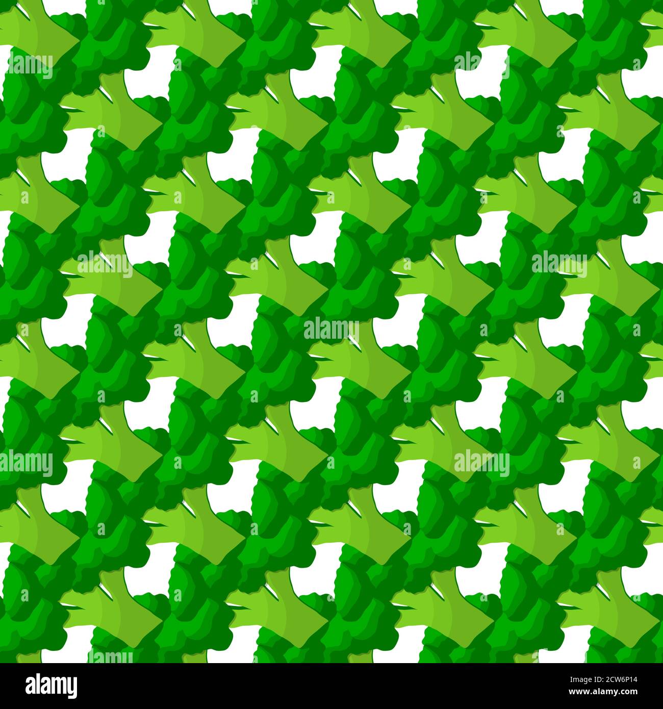 Illustration on theme of bright pattern grass broccoli, vegetable plant for seal. Vegetable pattern consisting of beautiful broccoli, many plant. Simp Stock Vector