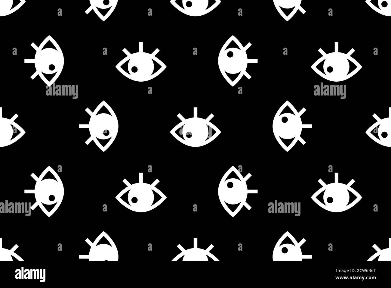 Eyes on black background seamless pattern for textiles Stock Vector