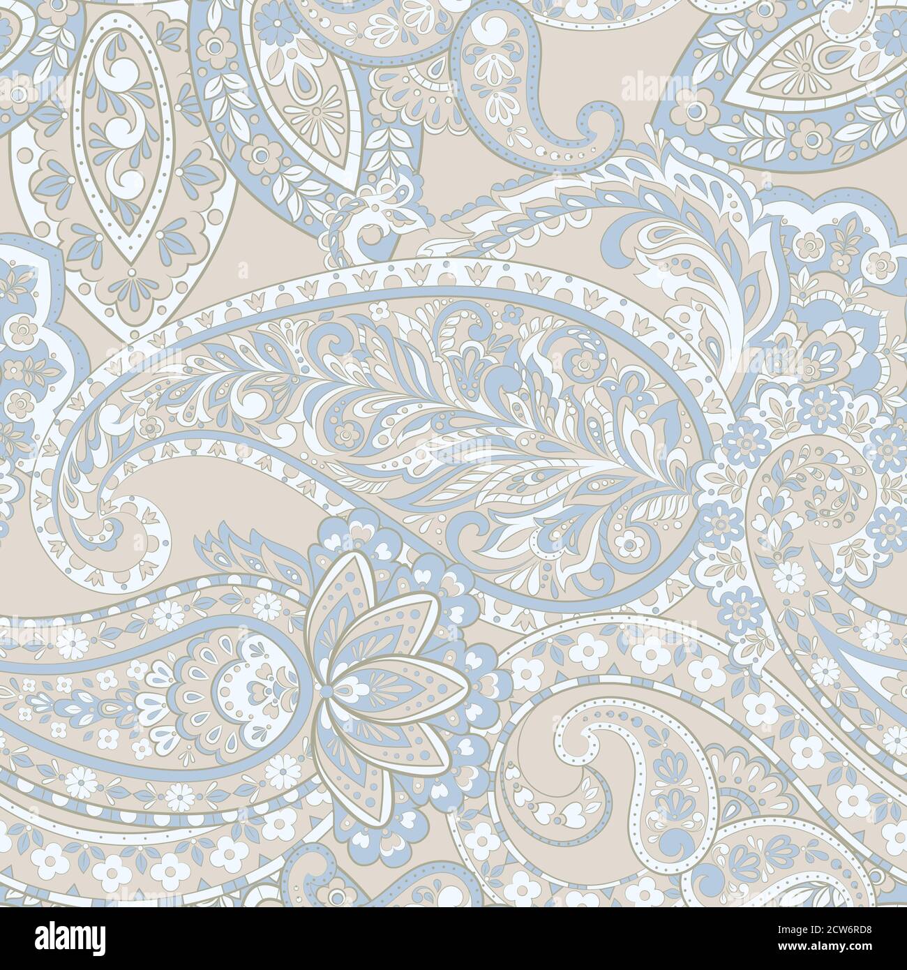 Seamless pattern with paisley ornament. Vector illustration Stock ...