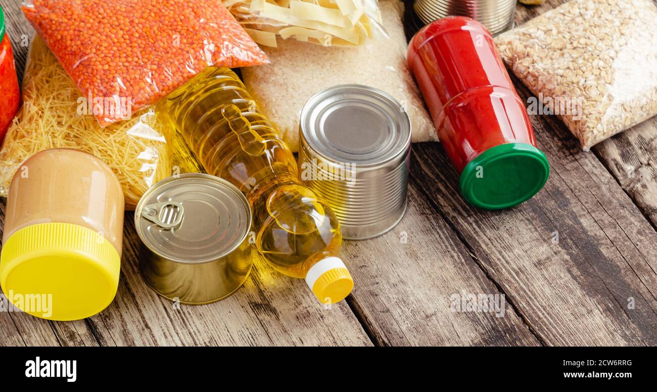 Food delivery or Donation Box during covid quarantine. Contactless