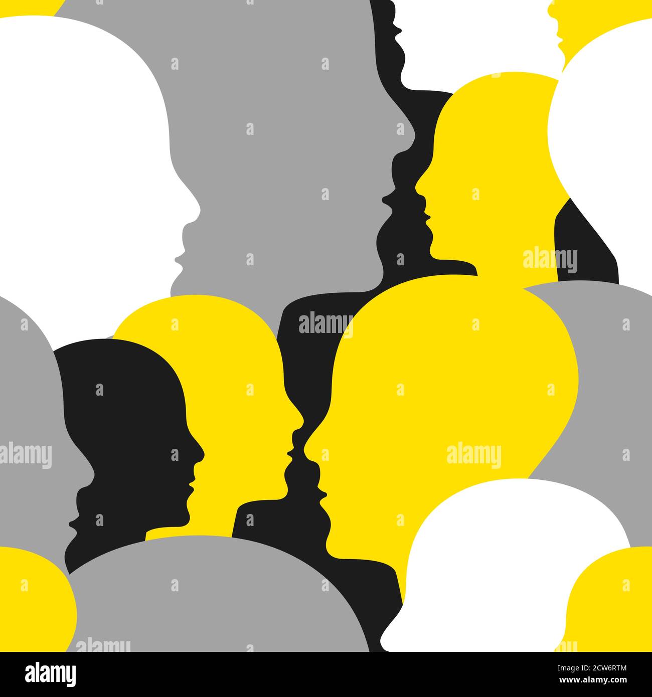 Crowd of people seamless pattern. Background for marketing agency Stock