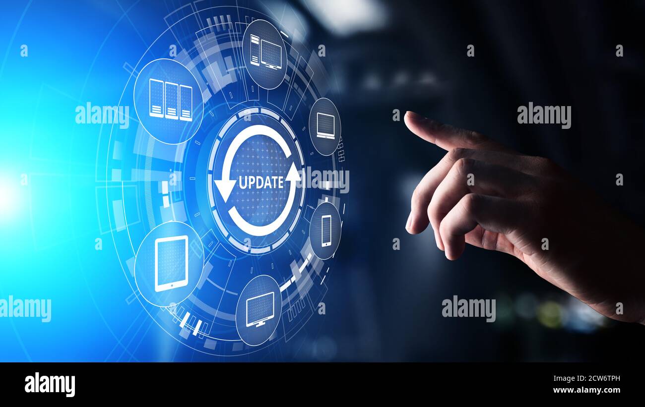 Update System Upgrade Software version technology concept on virtual ...