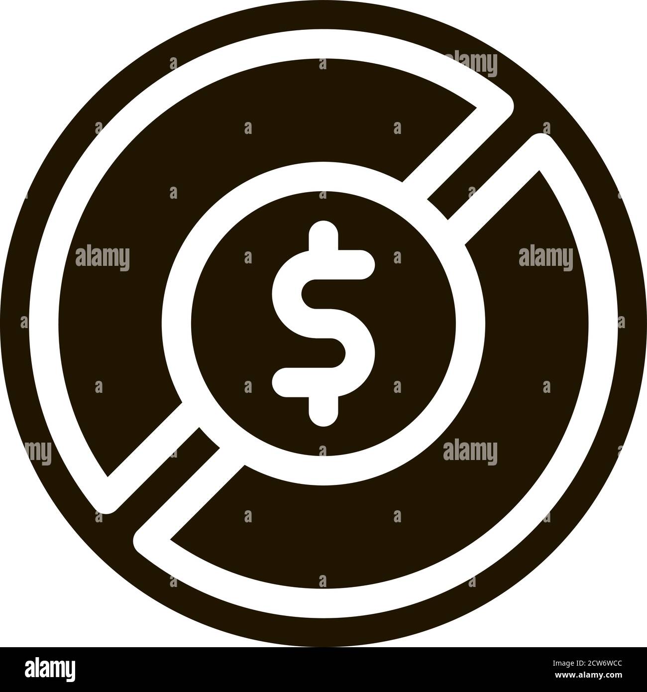 Dollar Banknote Ban Icon Vector Glyph Illustration Stock Vector