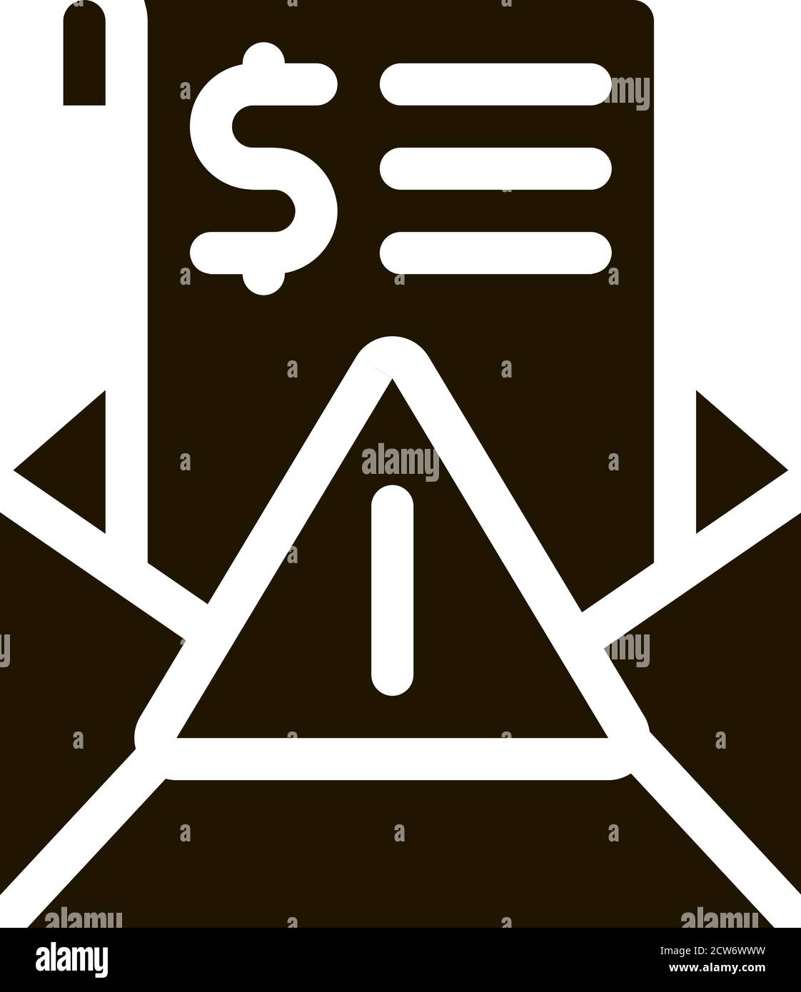 Fake Money Criminal Liability Warning Icon Vector Glyph Illustration