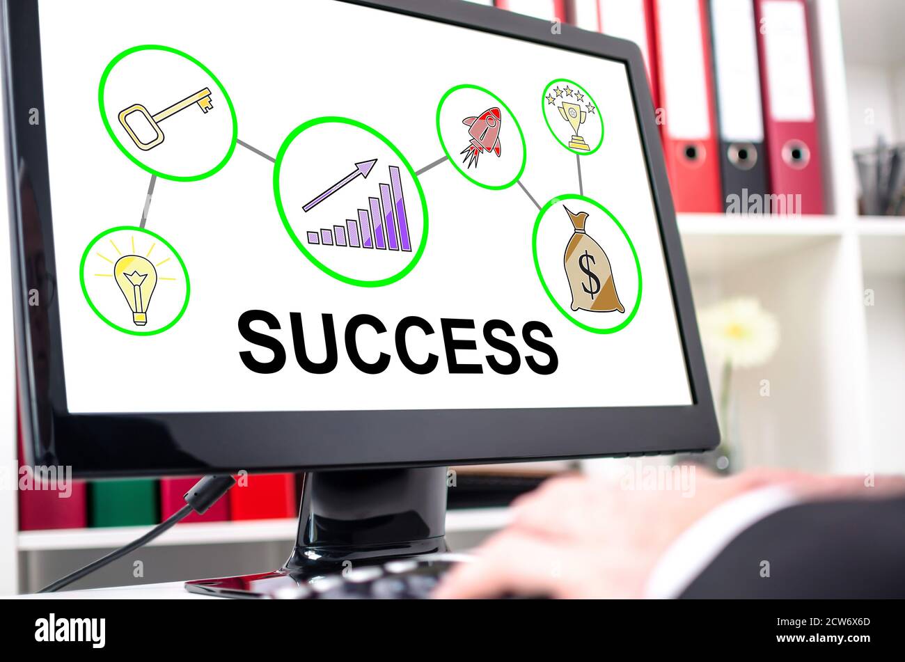 Success concept shown on a computer screen Stock Photo - Alamy