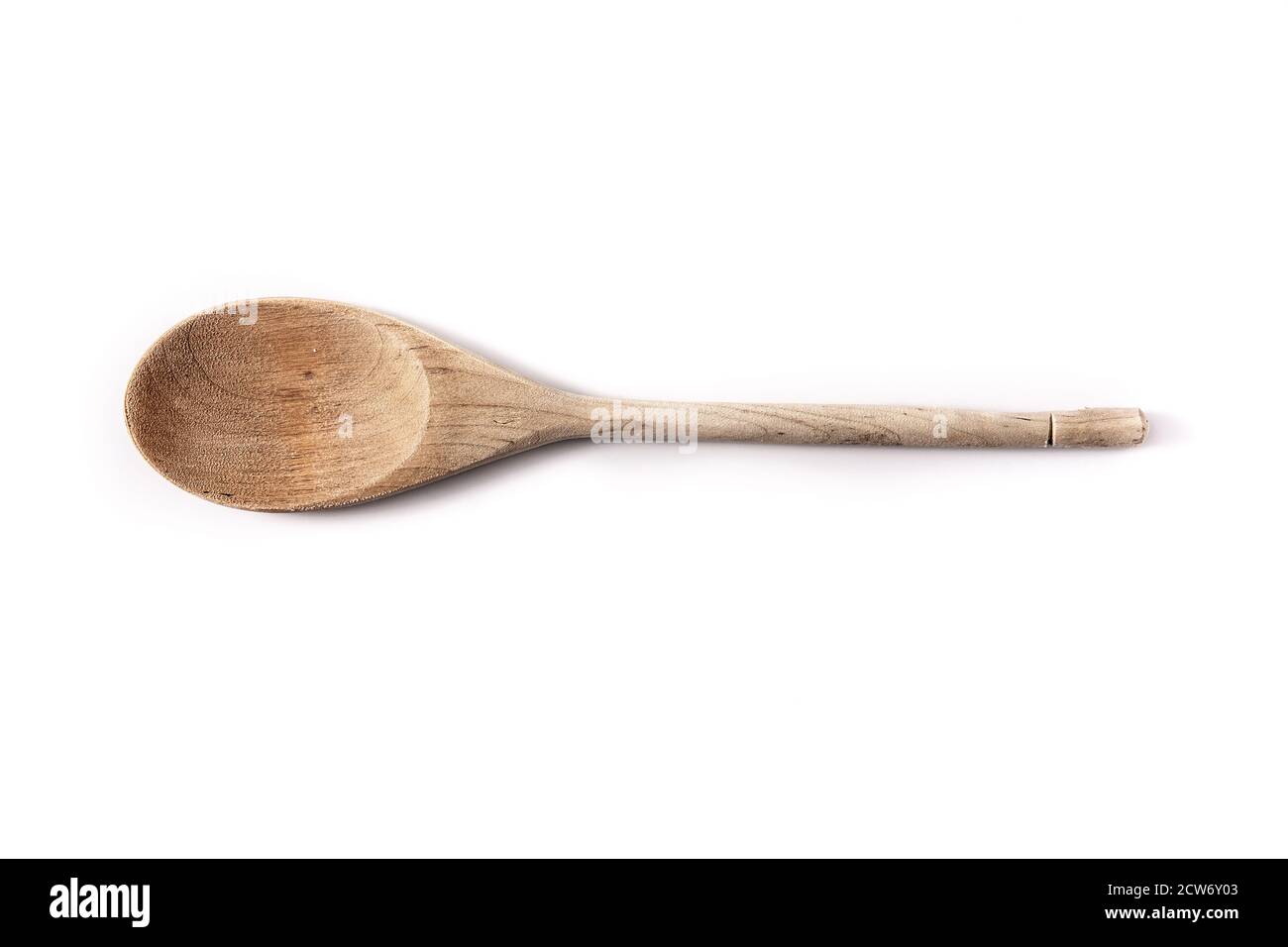 Wooden spoon isolated on white background Stock Photo - Alamy