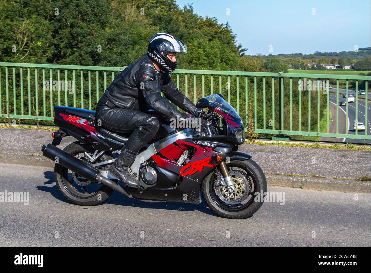 1994 900cc Red Honda CBR Fireblade Motorbike rider two wheeled
