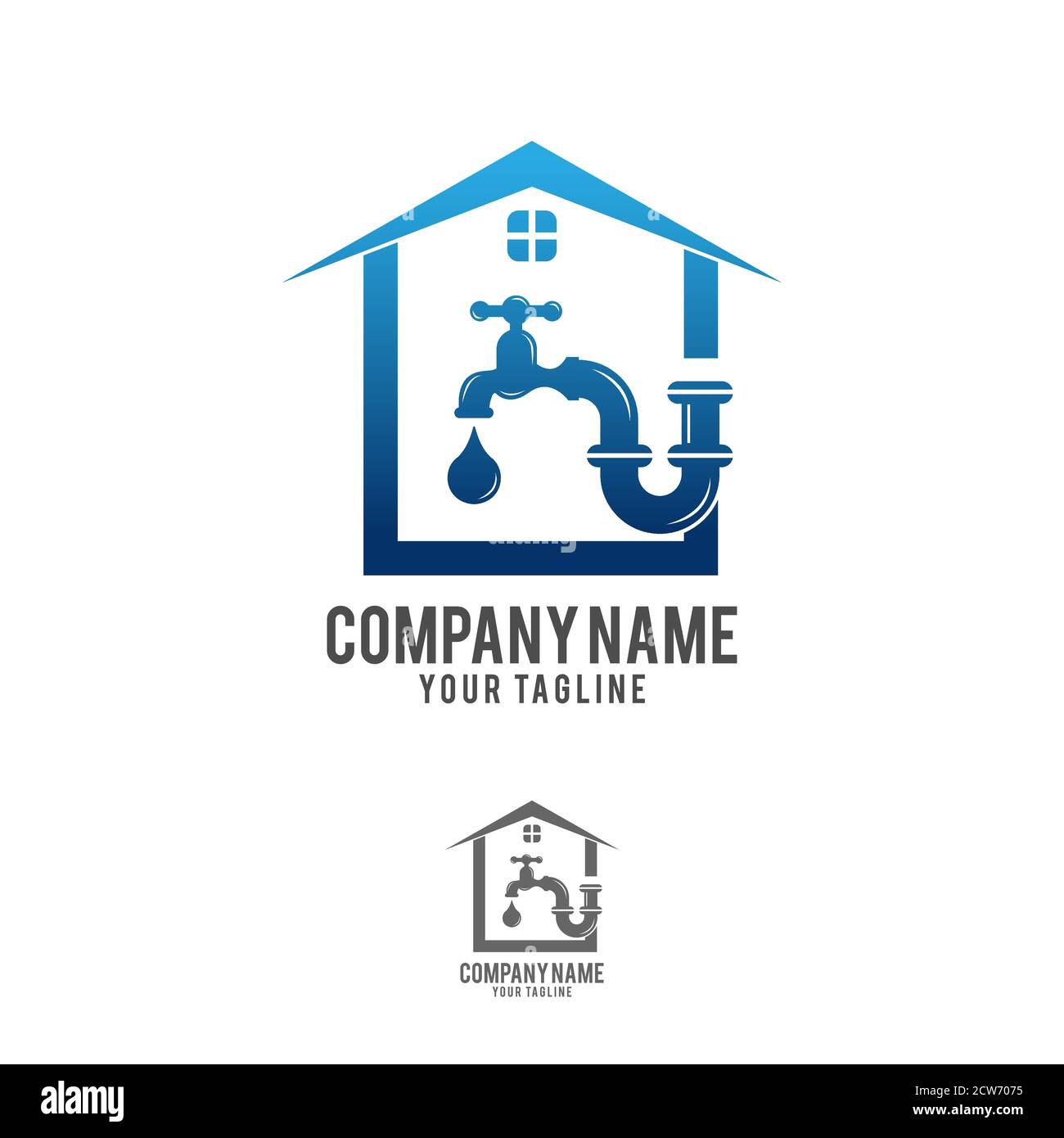Plumbing Service Logo Template, Water Service Logo Stock Vector