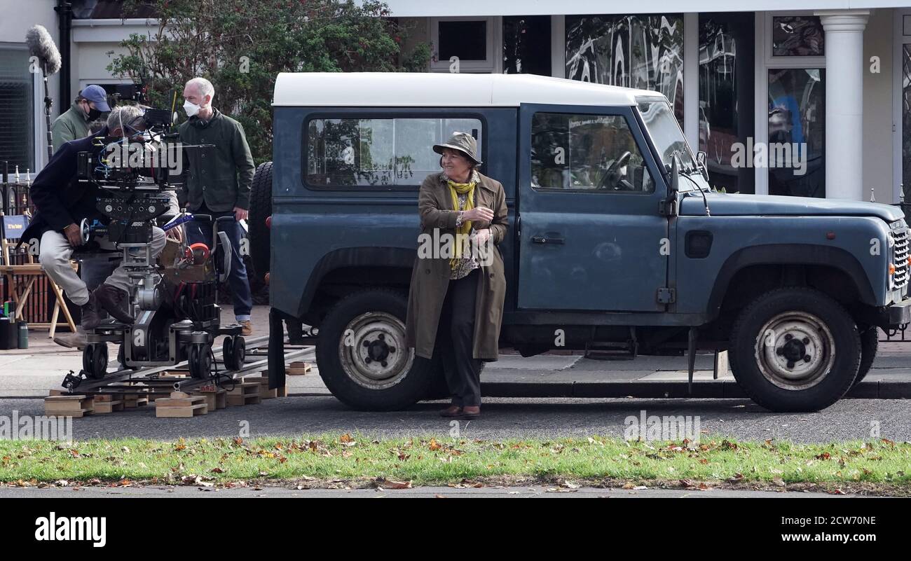 Actress Brenda Blethyn playing DCI Vera Stanhope during filming for the