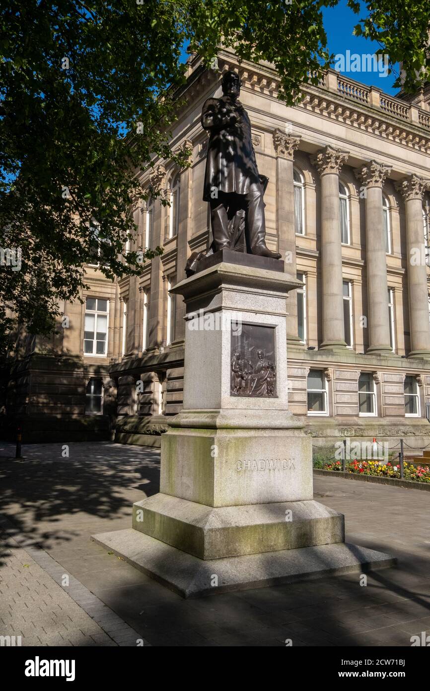 Statue of Samuel Taylor Chadwick in Bolton Lancashire July 2020 Stock Photo