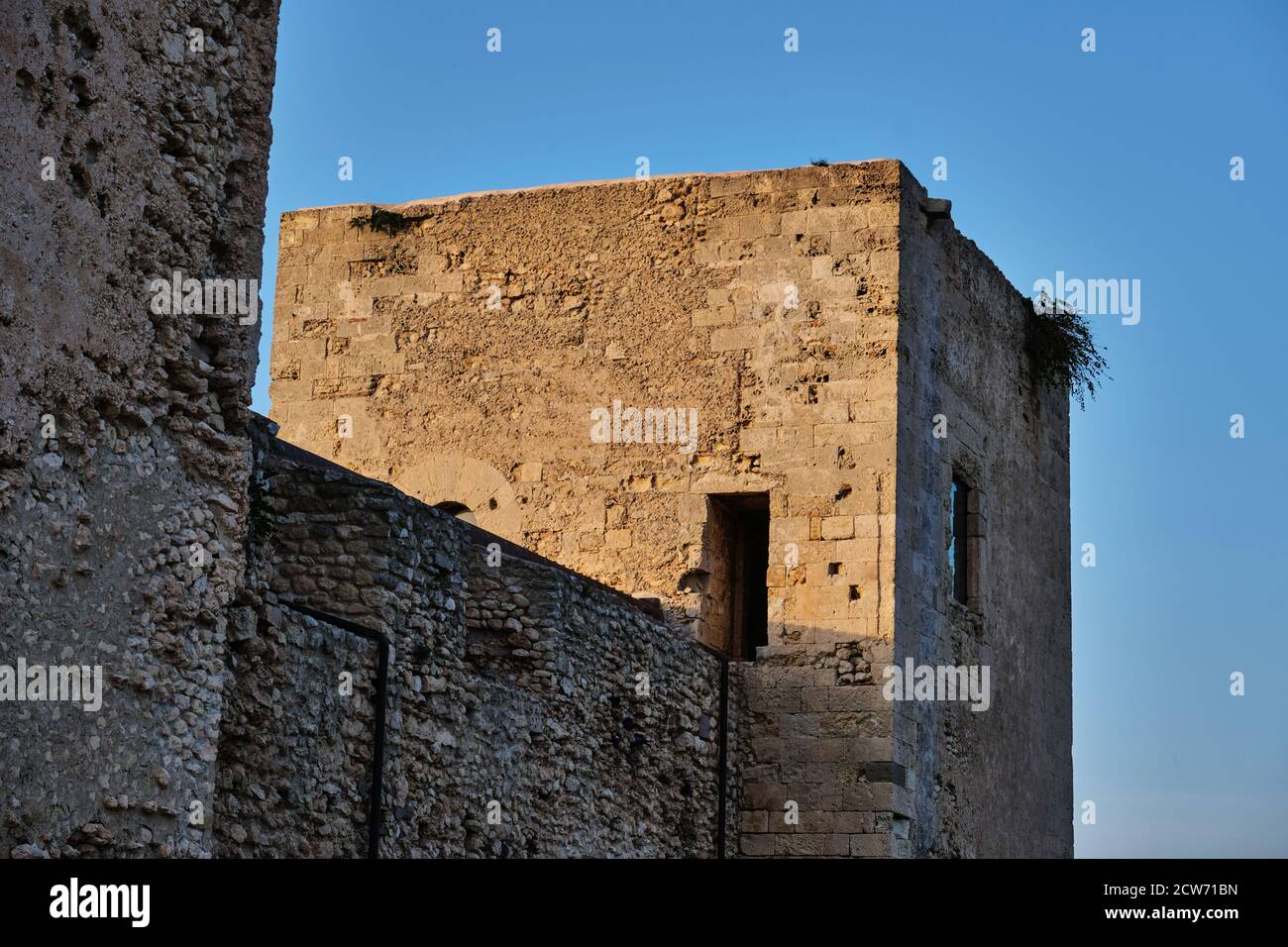 Ancient ruin of medieval San Michele castle in Cagliari, Sardinia, Italy Stock Photo