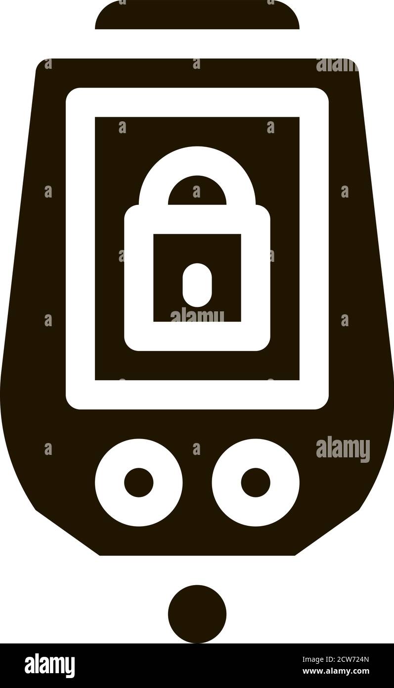 Secure Alarm Padlock Icon Vector Glyph Illustration Stock Vector Image ...