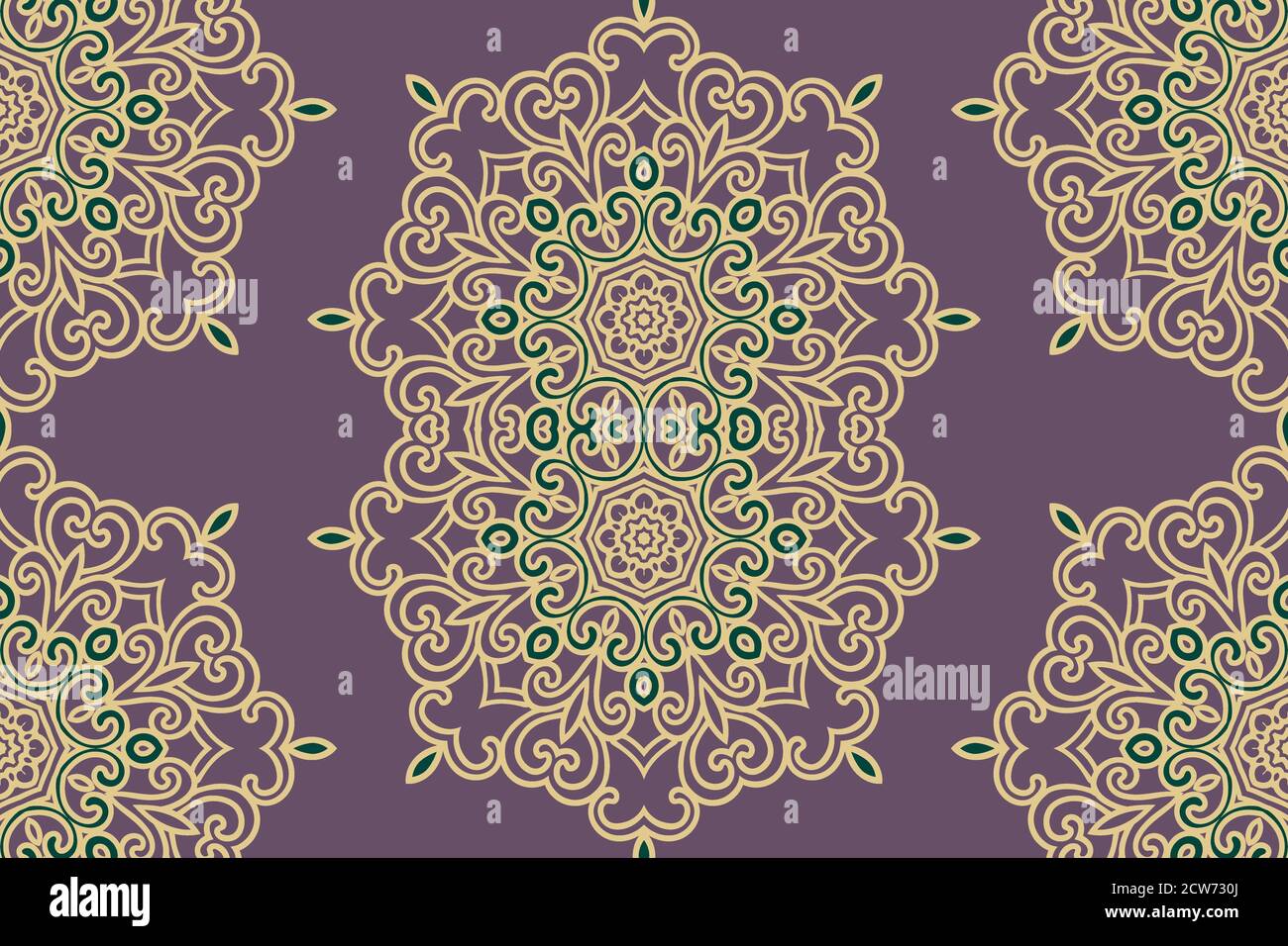 Mandala pattern. Seamless background pattern in oriental style. Vector. Textile design, fabric swatch ,wrapping paper, surface. Stock Photo