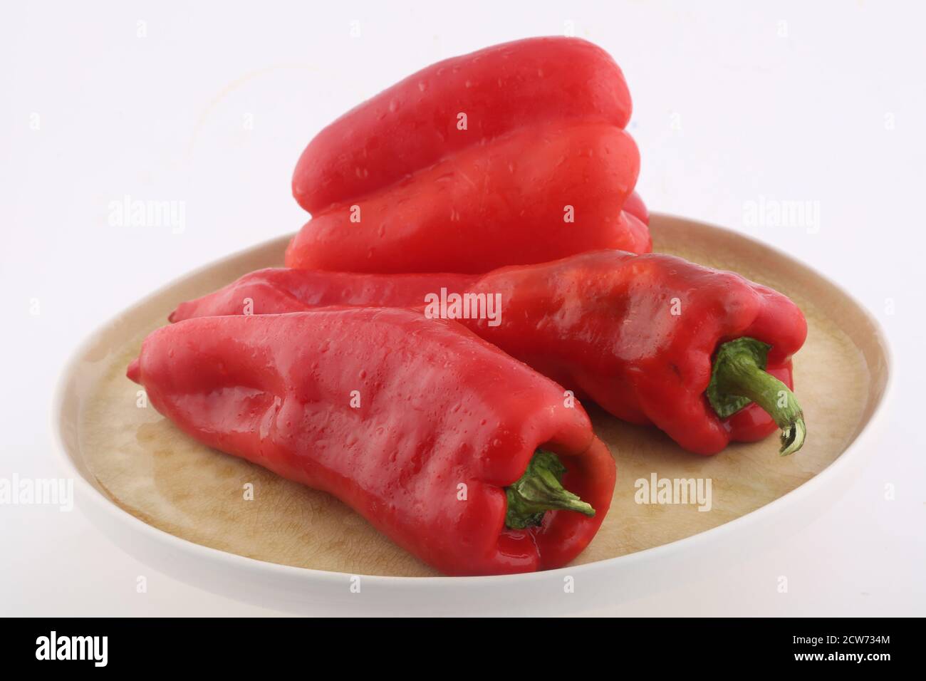 red paprika peppers as ingredient for vegan food Stock Photo