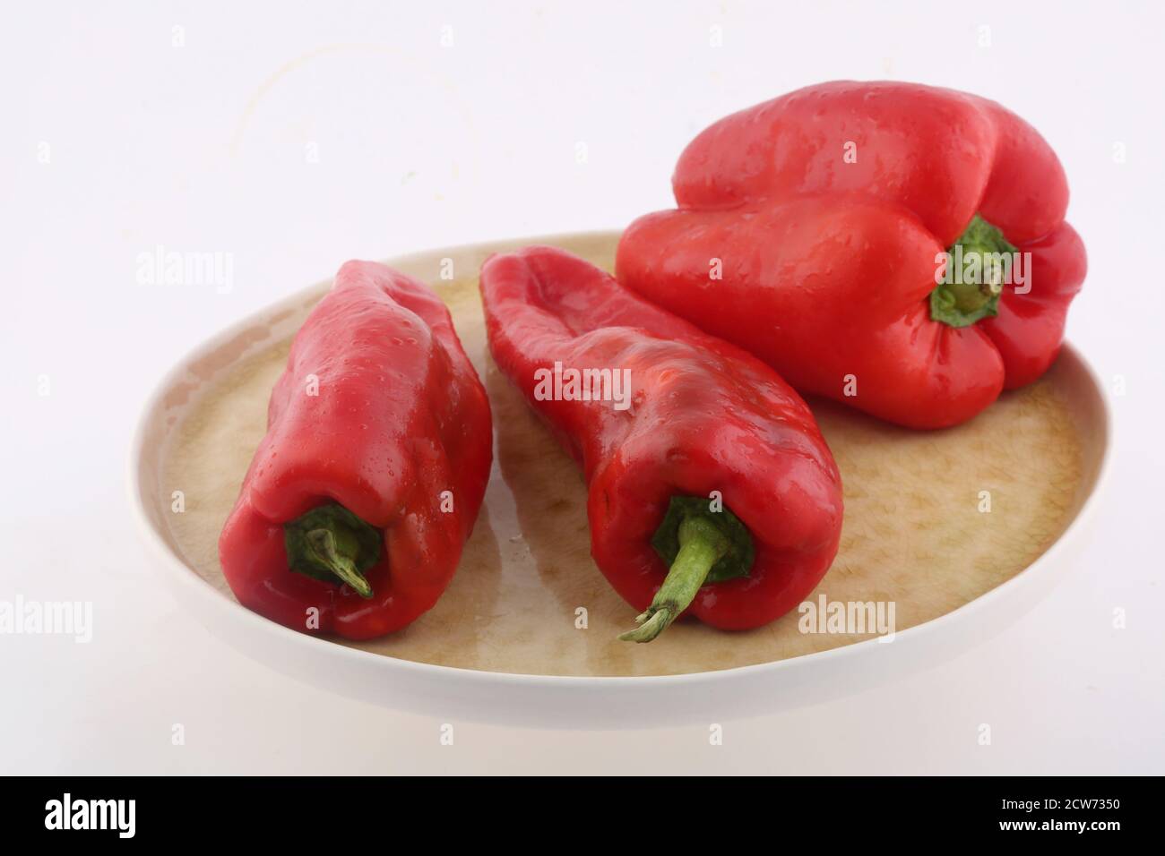 red paprika peppers as ingredient for vegan food Stock Photo
