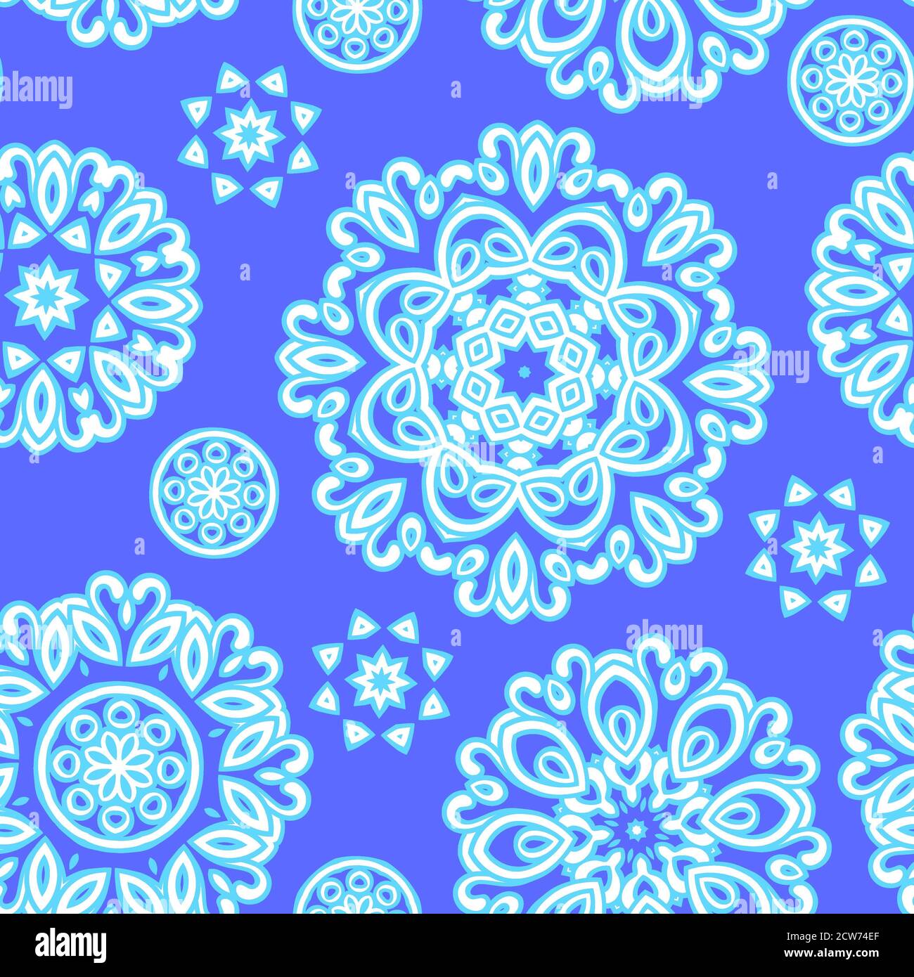 Mandala pattern. Seamless background pattern in oriental style. Vector. Textile design, fabric swatch ,wrapping paper, surface. Stock Photo