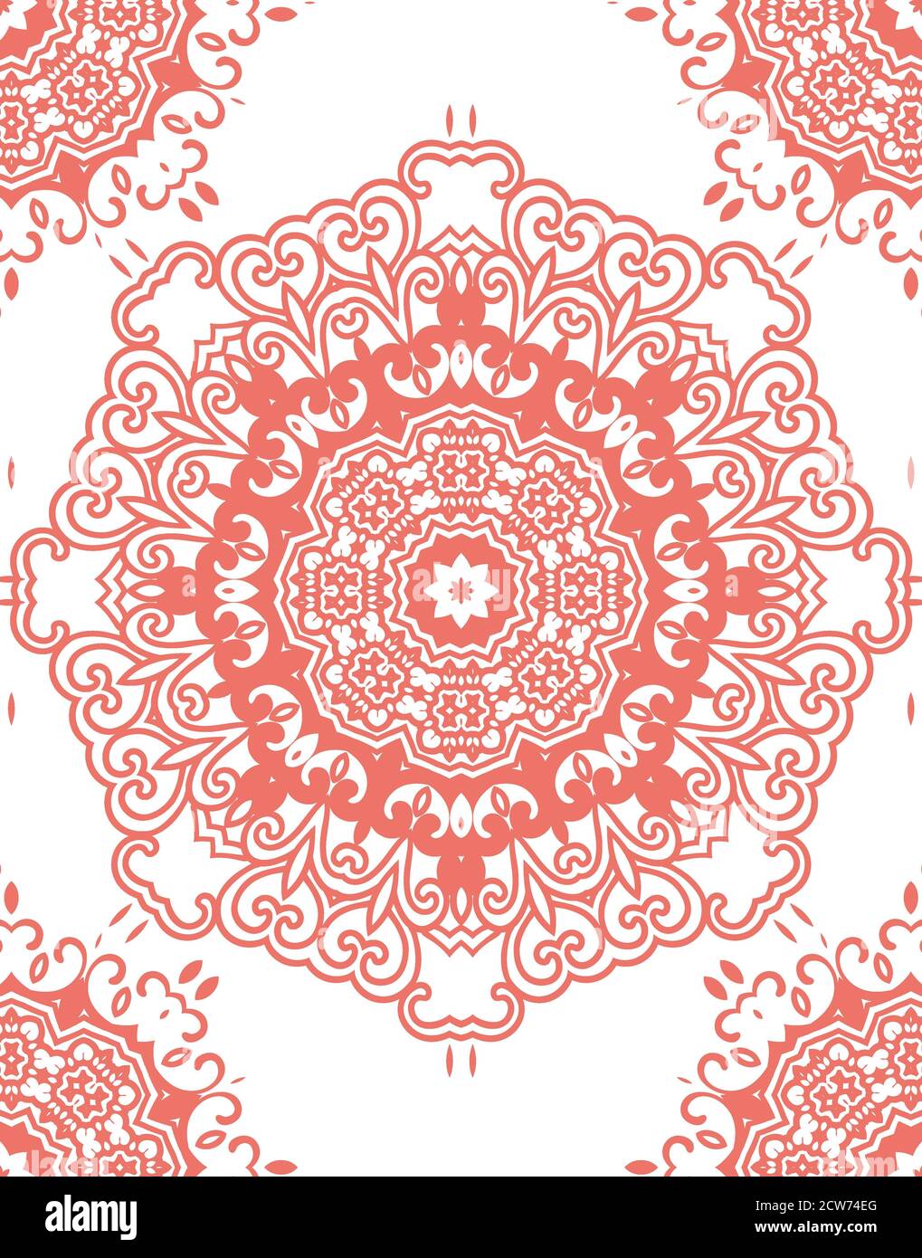 Mandala pattern. Seamless background pattern in oriental style. Vector. Textile design, fabric swatch ,wrapping paper, surface. Stock Photo