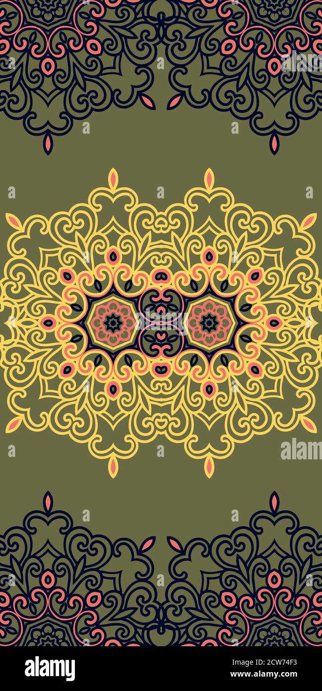 Mandala pattern. Seamless background pattern in oriental style. Vector. Textile design, fabric swatch ,wrapping paper, surface. Stock Photo