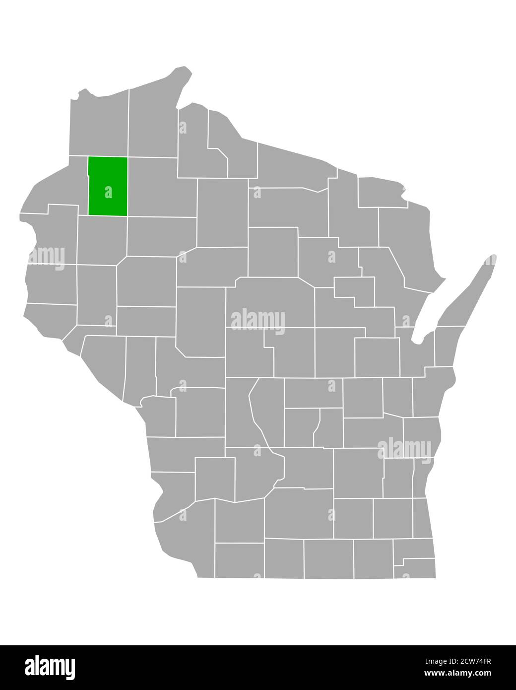 Map of Washburn in Wisconsin Stock Photo Alamy