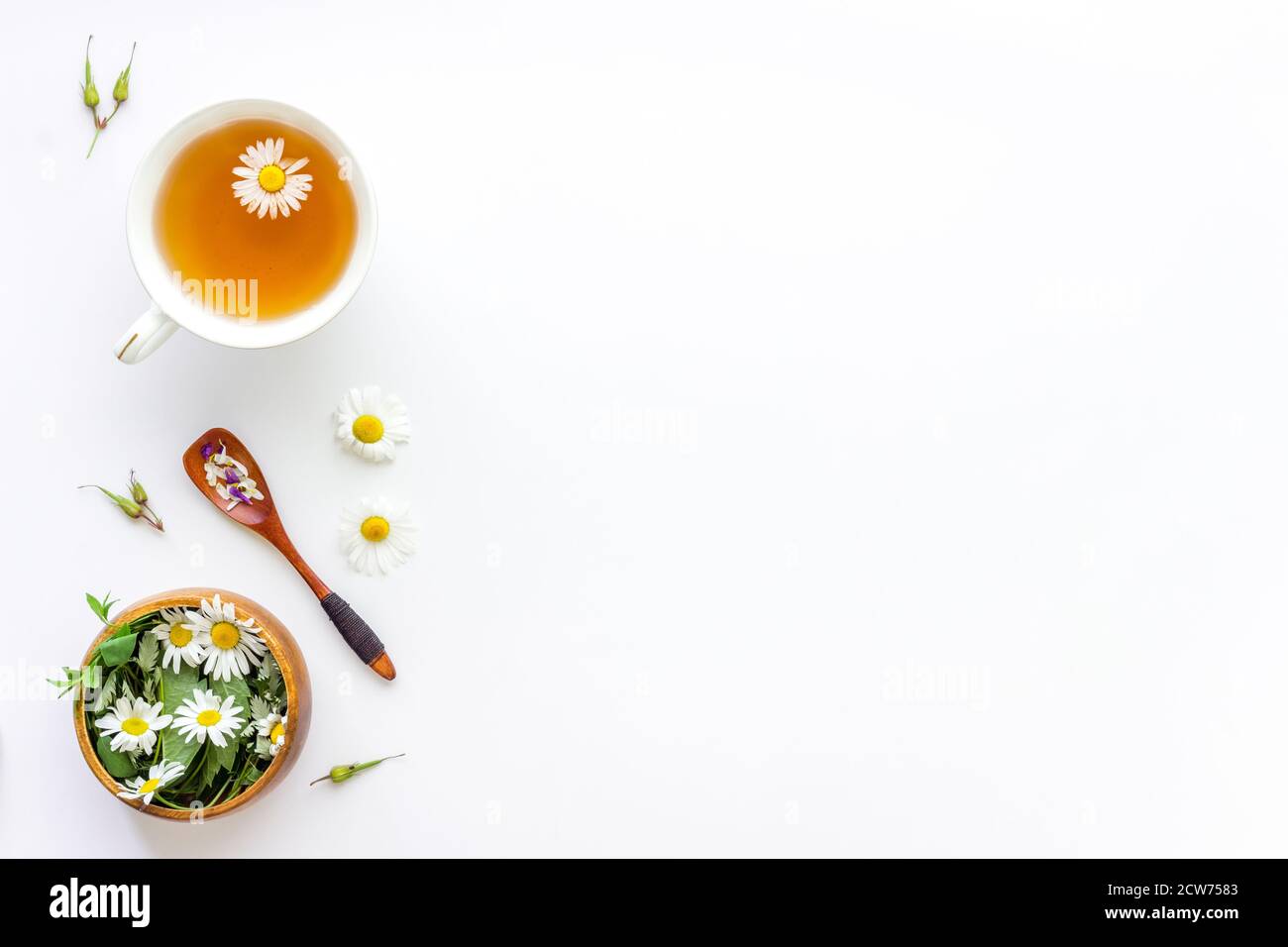 Cup of herbal tea with wild herbs and wild flowers Stock Photo - Alamy