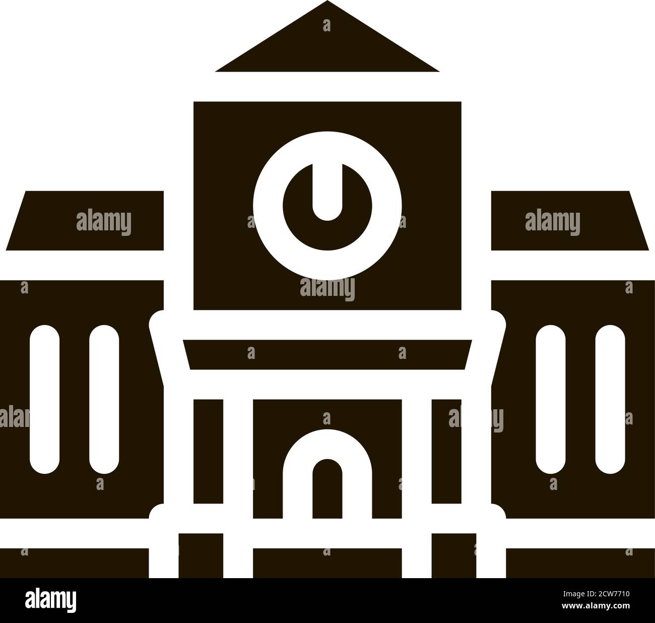 Academy Study Building Icon Vector Glyph Illustration Stock Vector