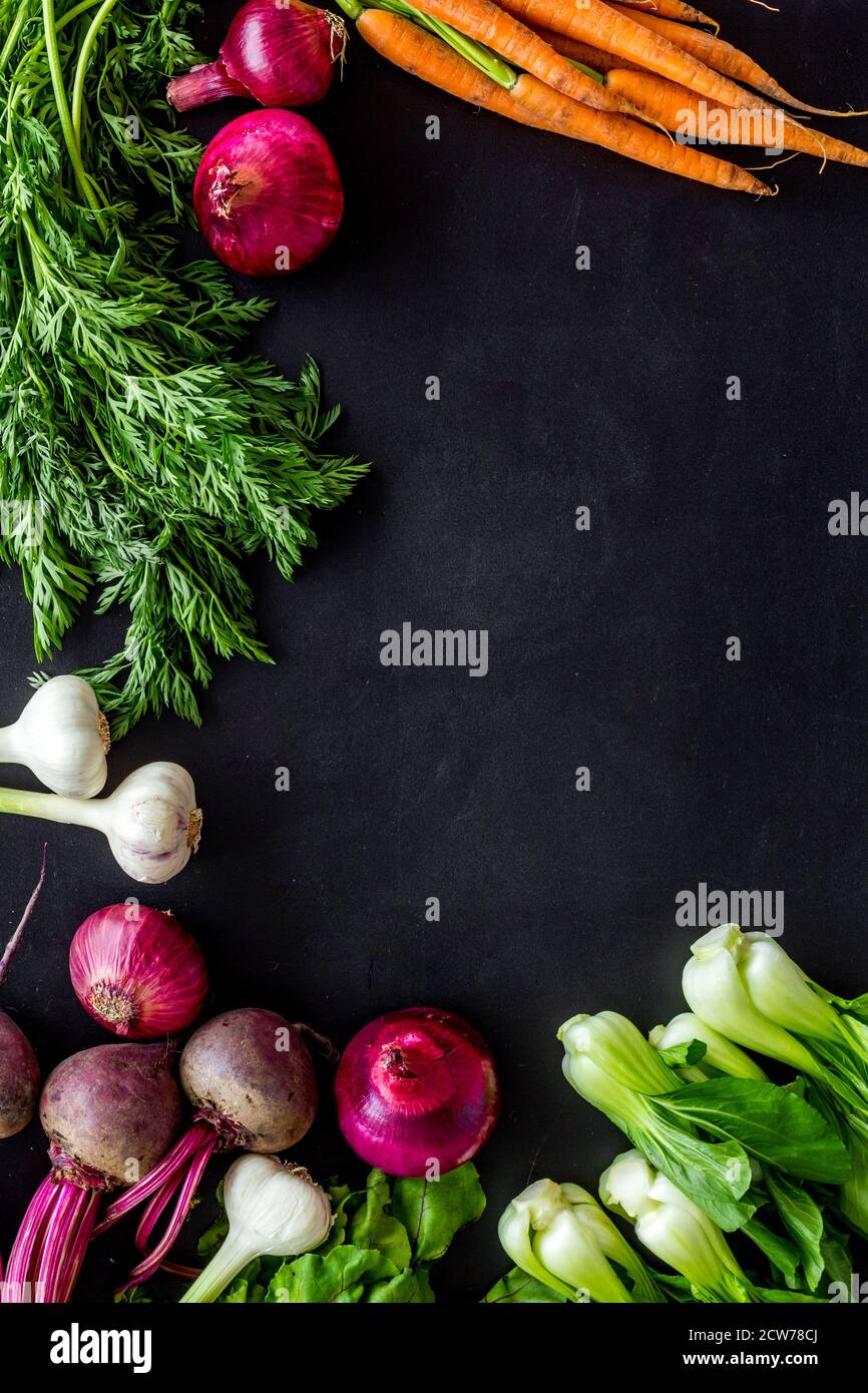 Healthy food. Vegetables - carrot, beet, potato - top view frame copy ...