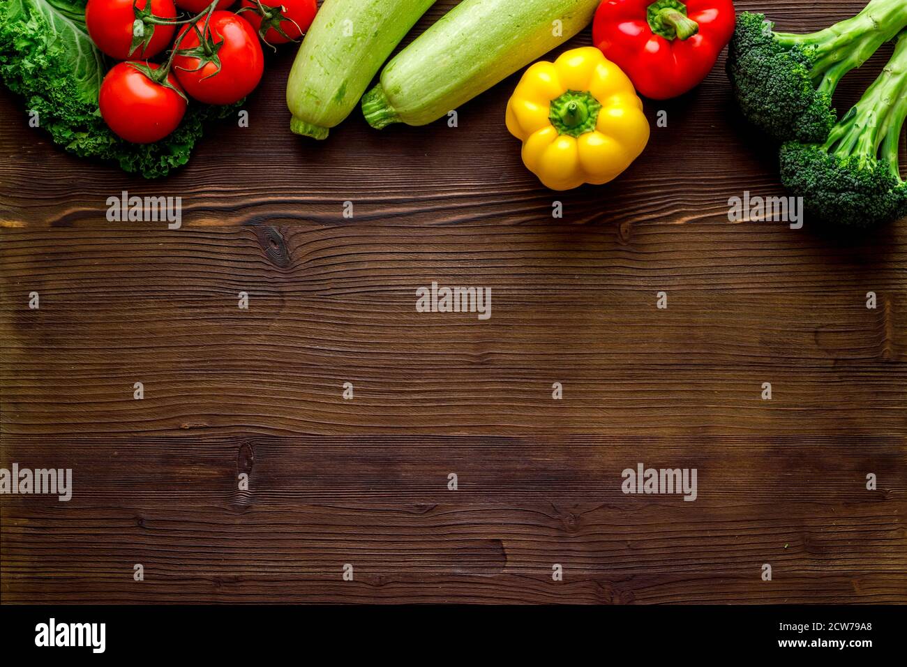 Fresh colorful organic vegetables - farming and healthy food, top view ...