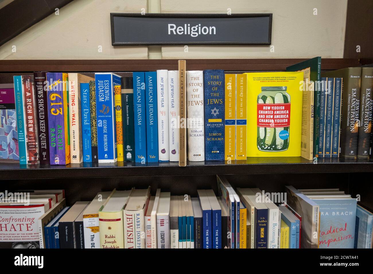 Barnes & Noble Booksellers Book Display of Religion Books, NYC, USA Stock Photo