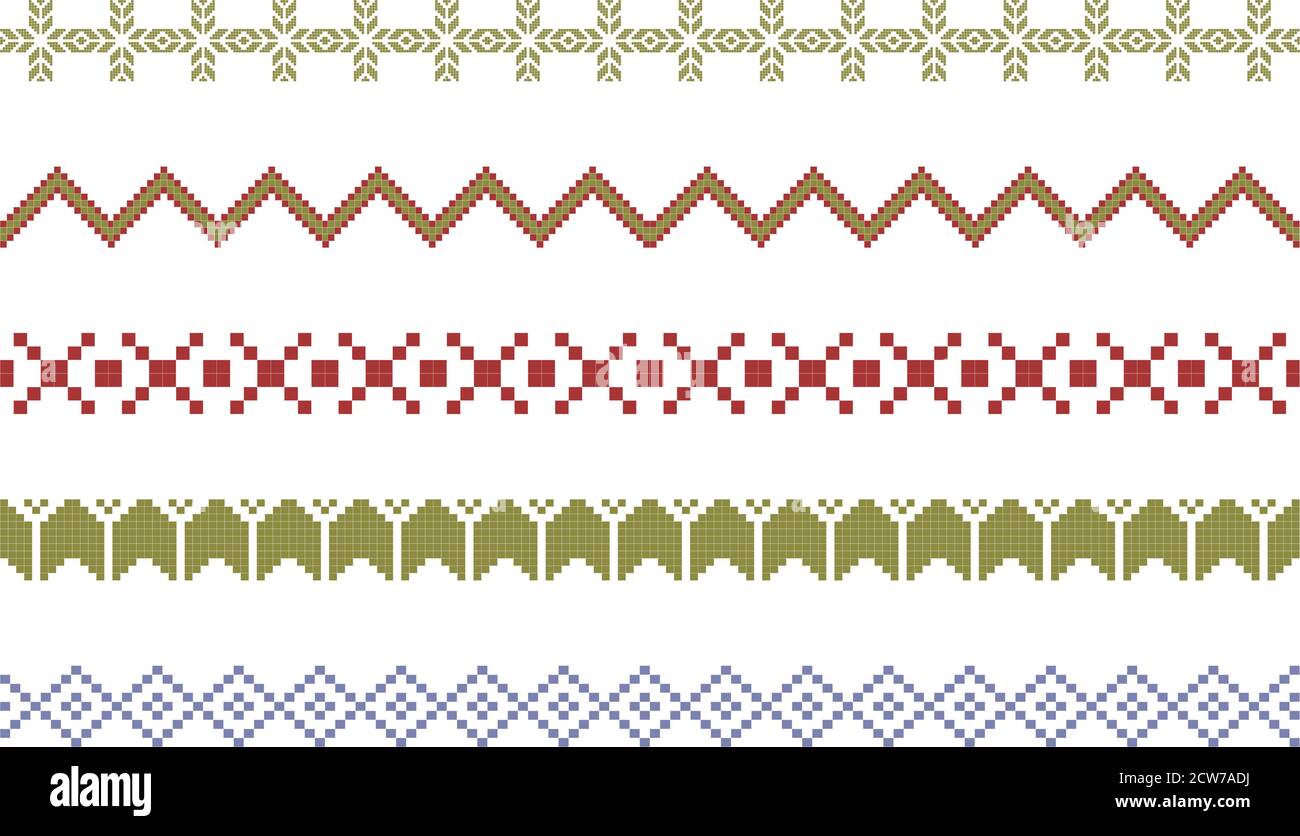 Fair Isle design elements. Isolated vector illustration on a white background Stock Vector