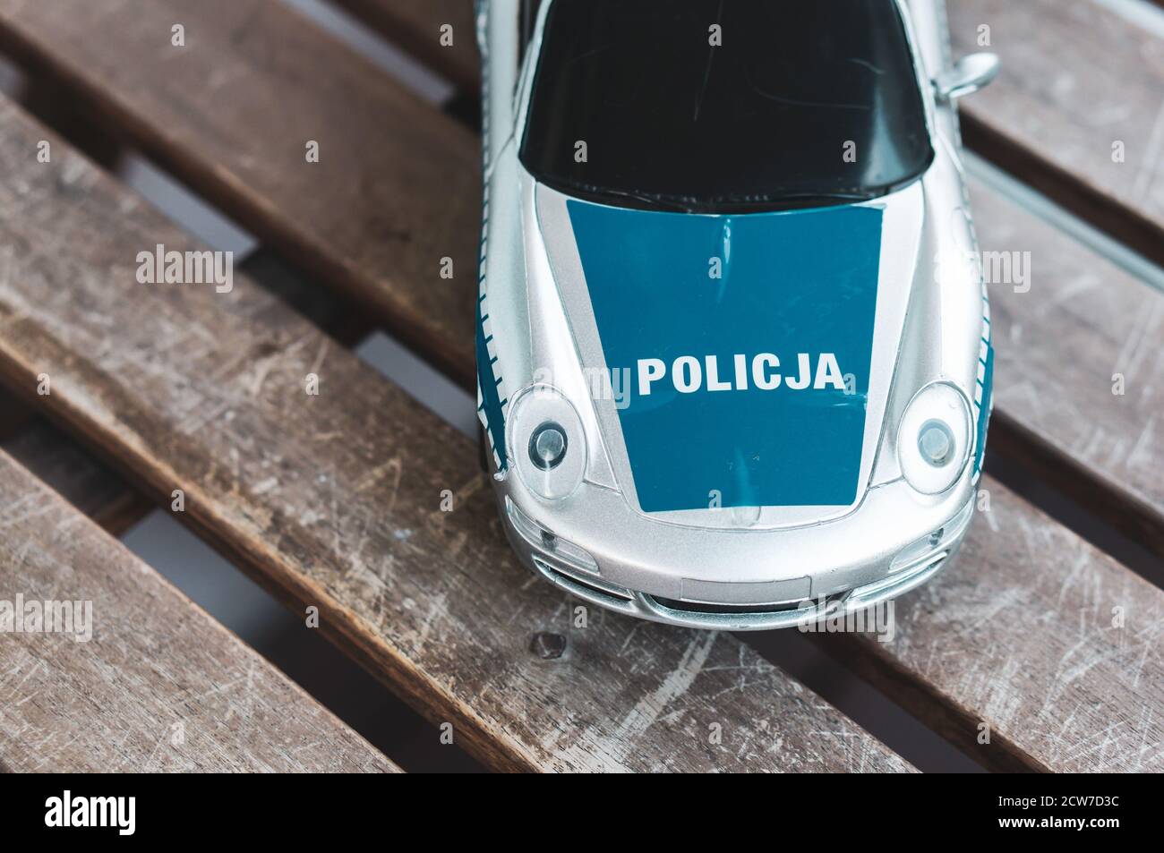 Plastic toy Police car Stock Photo Alamy