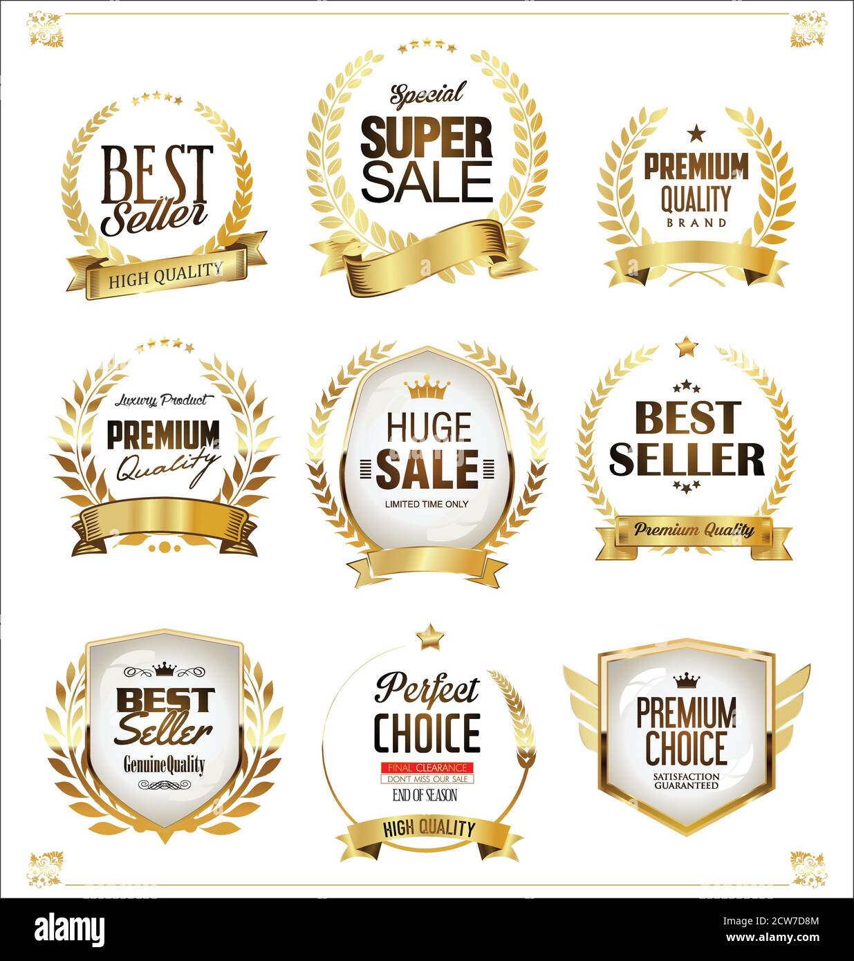 Luxury premium golden badges and labels Stock Vector Image & Art - Alamy
